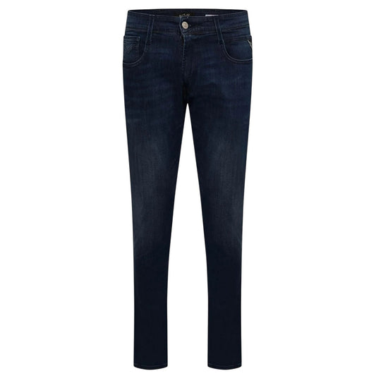 Blue - Front - Replay Mens Anbass Cotton Slim Jeans