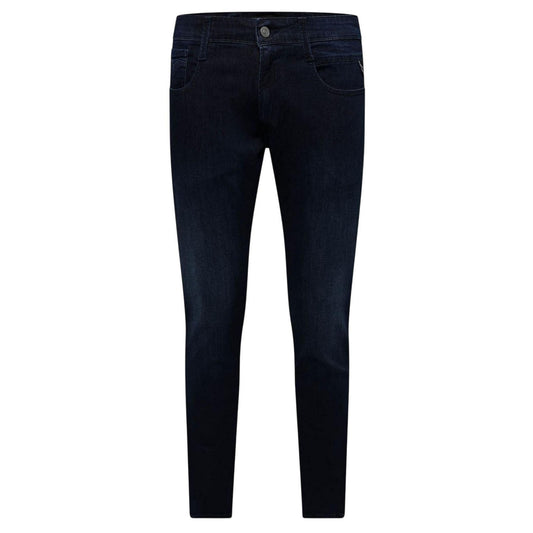 Blue - Front - Replay Mens Anbass Faded Slim Jeans