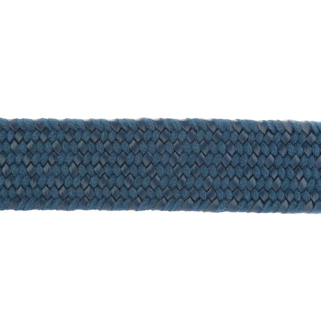 Navy - Side - Ted Baker Galan Cow Leather Woven Belt