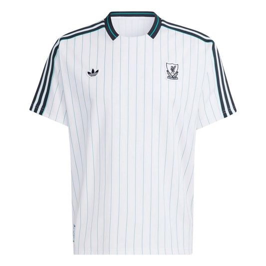 White-Green - Front - Adidas Unisex Adult Terrace Icons Liverpool FC T-Shirt