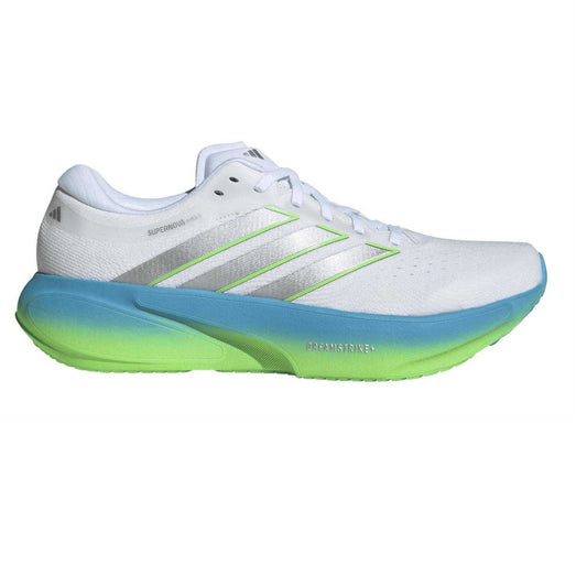 White-Blue-Lime - Front - Adidas Mens Supernova Rise 3 Shoes
