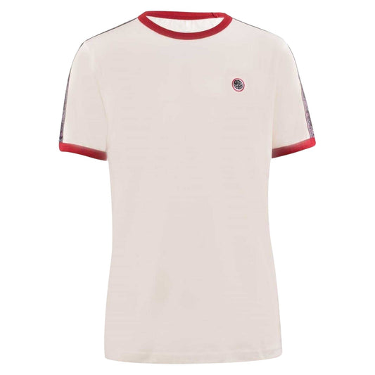 White - Front - Pretty Green Mens Eclipse Paisley Taped T-Shirt
