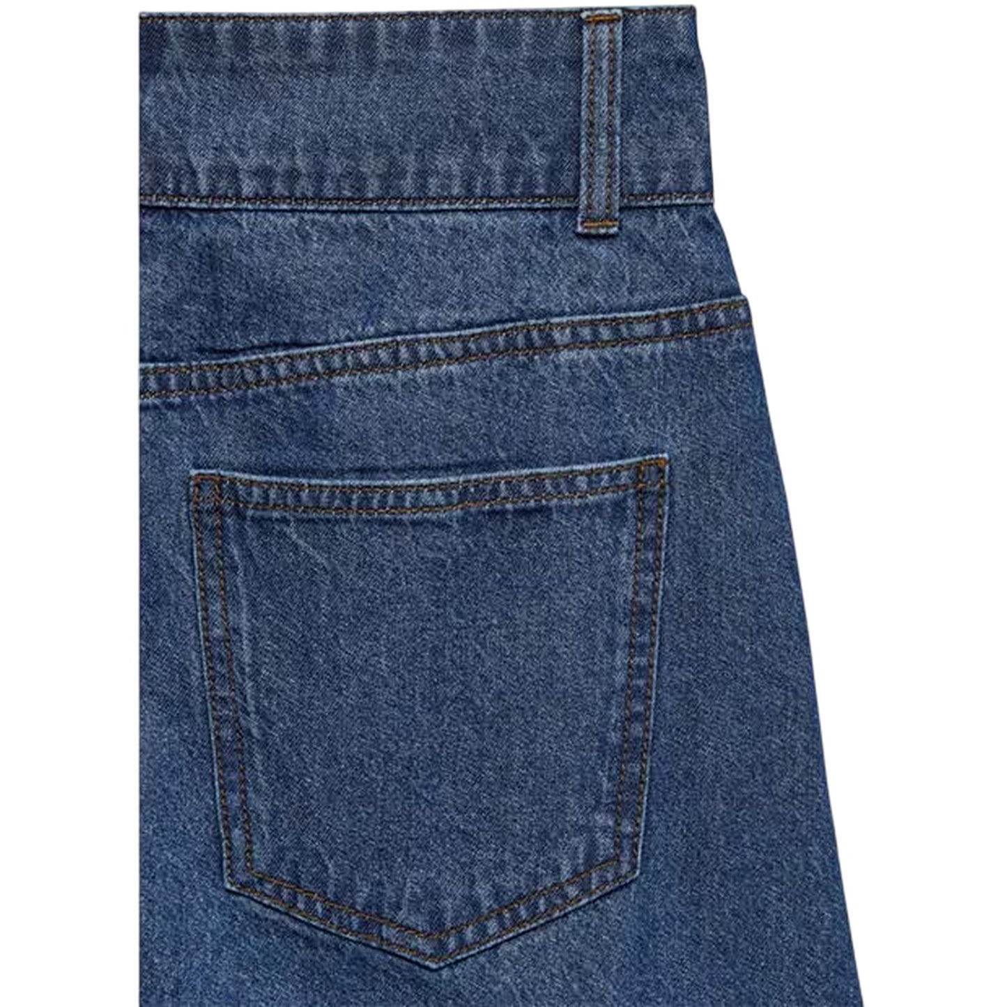 Medium Blue - Side - Vero Moda Womens-Ladies Denim Skirt