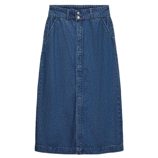 Medium Blue - Front - Vero Moda Womens-Ladies Denim Skirt
