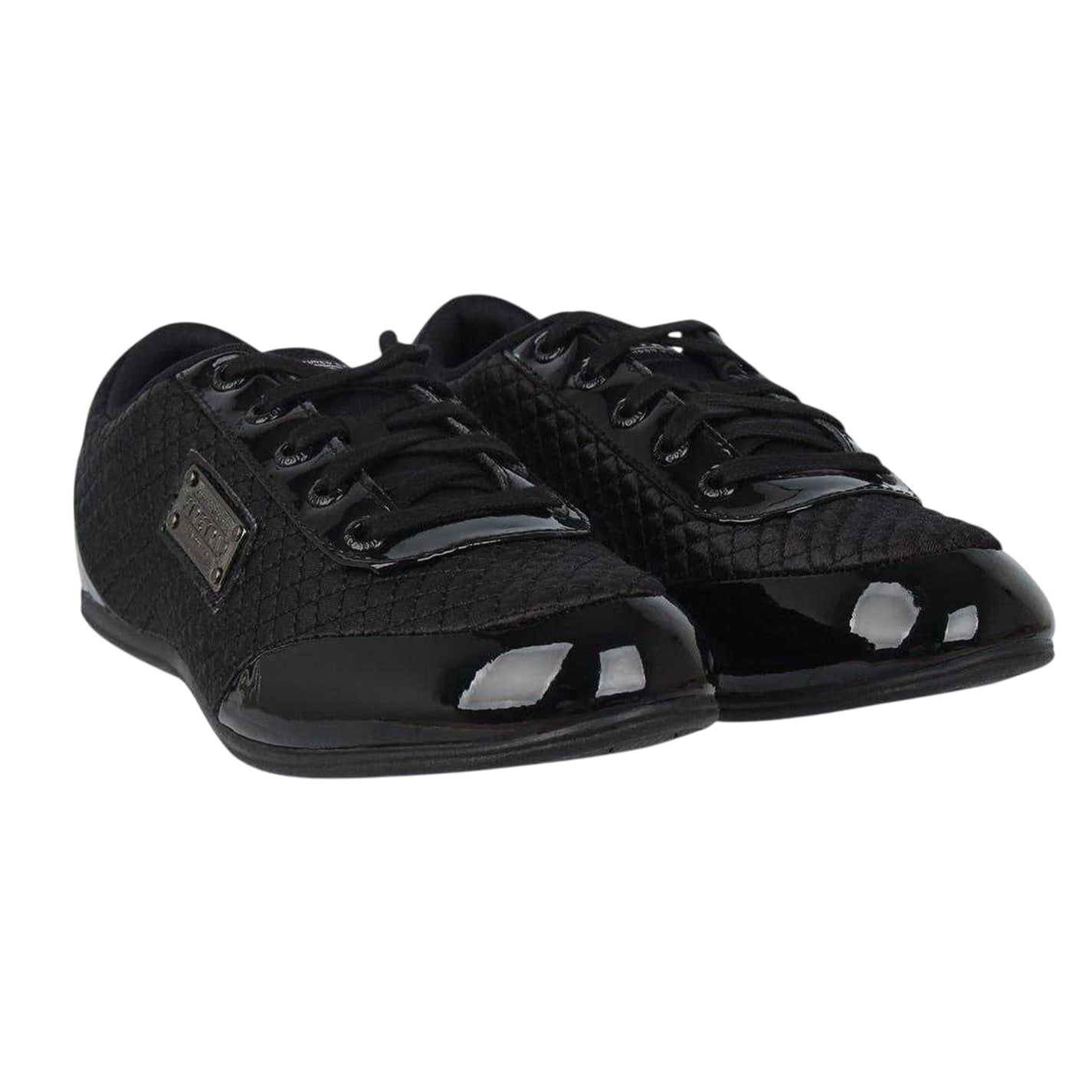 Black - Pack Shot - Firetrap Childrens-Kids Dr Domello Quilted Trainers