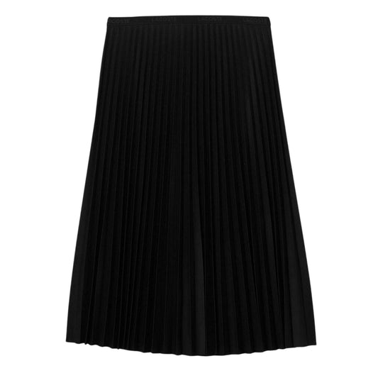 Black - Front - Lacoste Womens-Ladies Pleated Midi Skirt