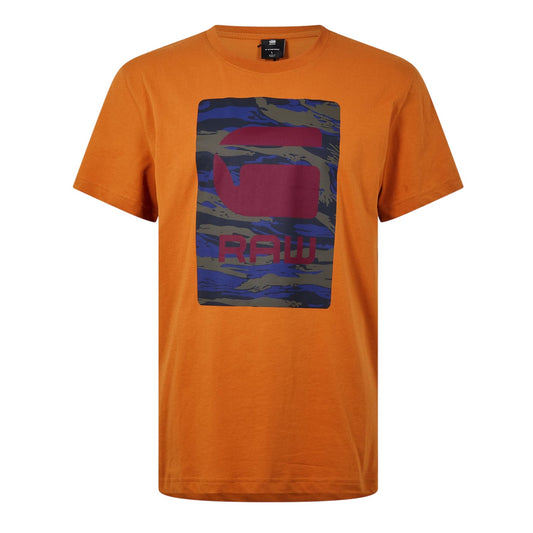Amber - Front - G-Star Mens Camo Box Cotton T-Shirt