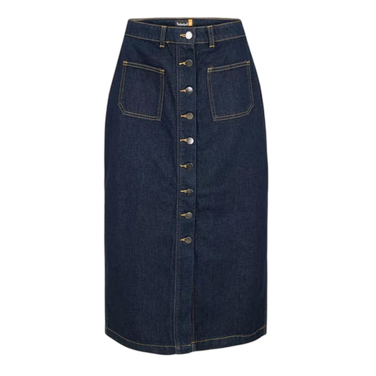 Indigo - Front - Timberland Womens-Ladies Refibra Denim Mom Midi Skirt
