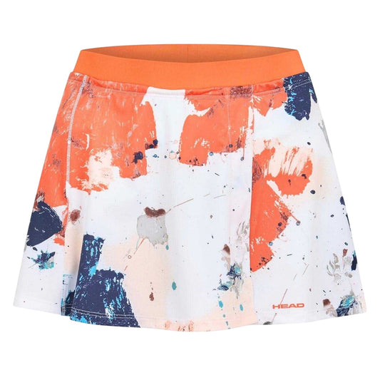 Orange - Front - Head Womens-Ladies Paint Splatter Skirt