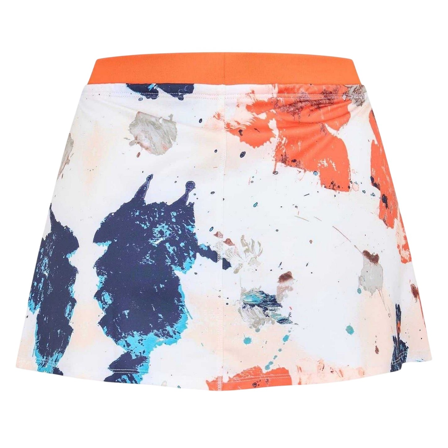 Orange - Back - Head Womens-Ladies Paint Splatter Skirt