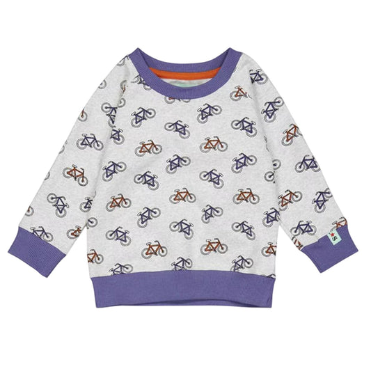 Grey - Front - Bicycle Childrens-Kids All-Over Print Sweatshirt