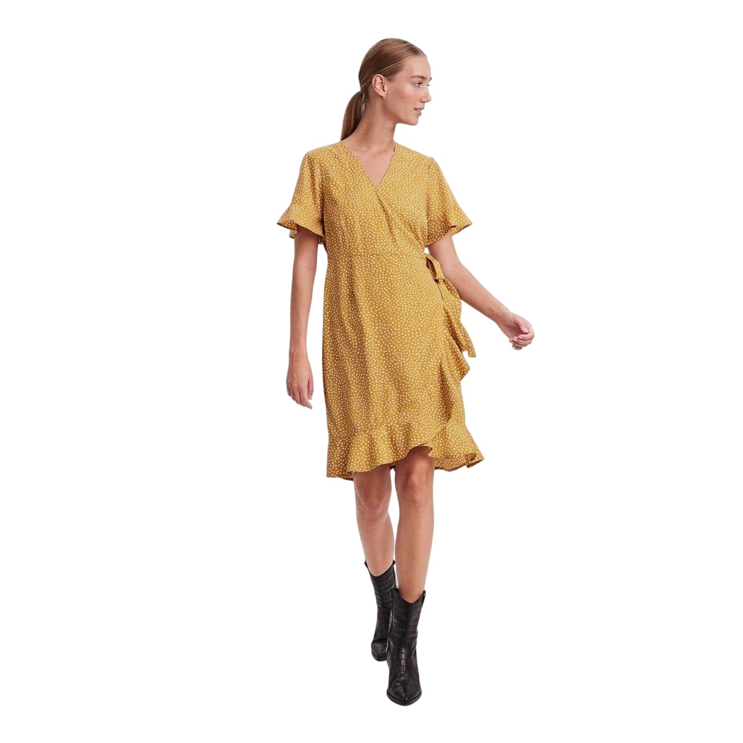 Gold - Side - Vero Moda Womens-Ladies Henna Dress