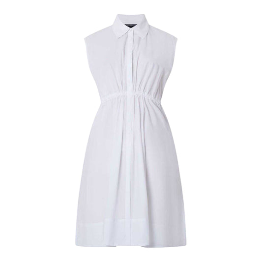 White - Front - French Connection Womens-Ladies Rhodes Sleeveless Shirt Dress