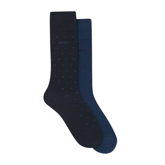 Dark Blue - Front - Boss Unisex Adult Logo Ankle Socks (Pack of 2)