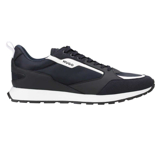 Navy - Front - Hugo Mens Icelin Leather Trainers