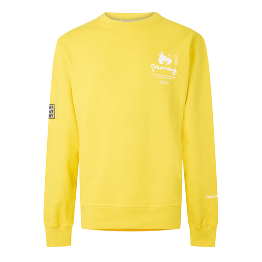 Yellow - Front - Money Mens Copyright Crew Neck Sweatshirt