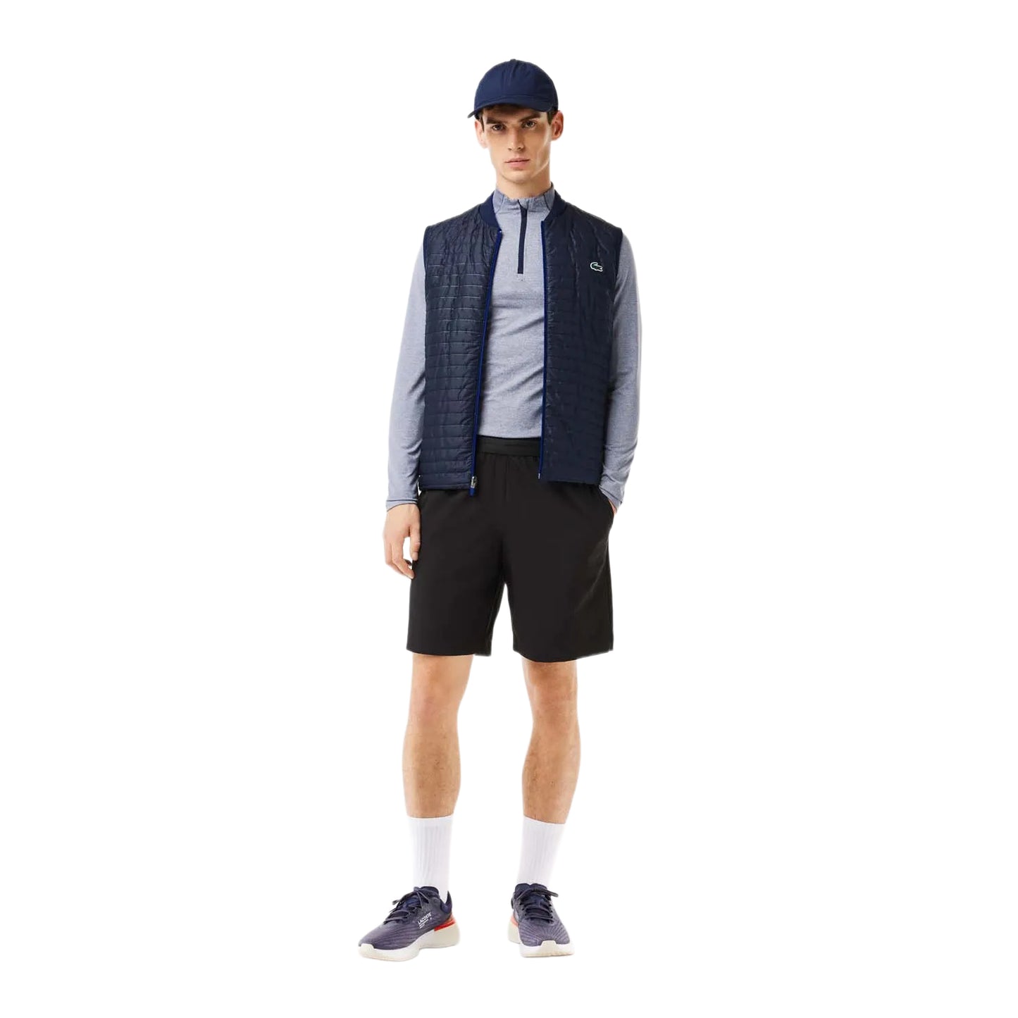 Navy - Pack Shot - Lacoste Mens Reversible Sport Gilet