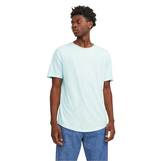 Sea Blue - Front - Jack And Jones Mens Plain Crew Neck Regular T-Shirt