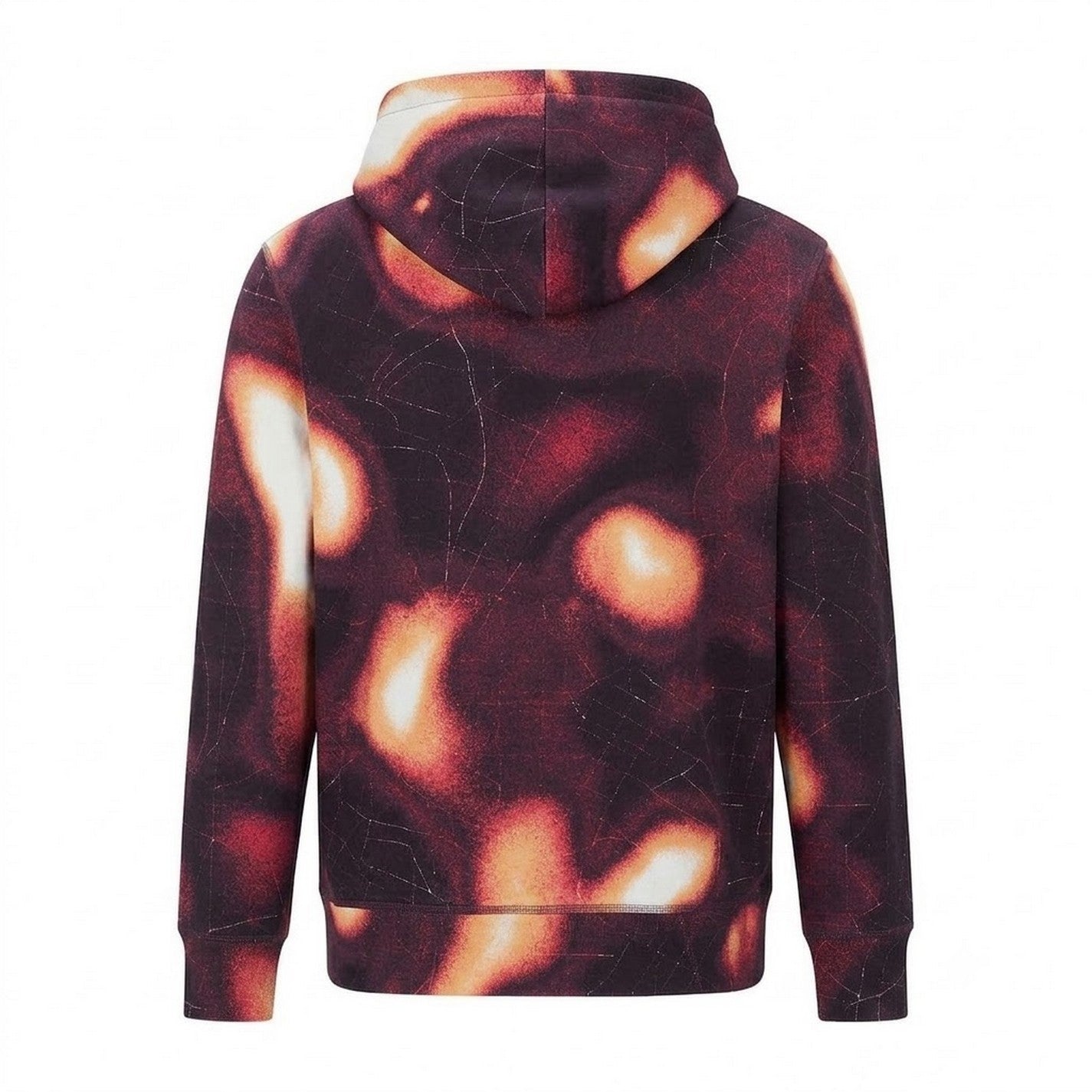 Medium Pink - Back - Boss Mens Patterned Regular Long-Sleeved Hoodie