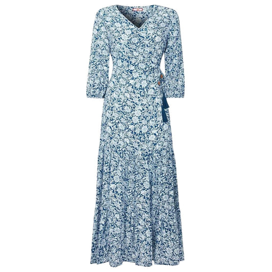 Blue - Front - Joe Browns Womens-Ladies Flowers Wrap Maxi Dress