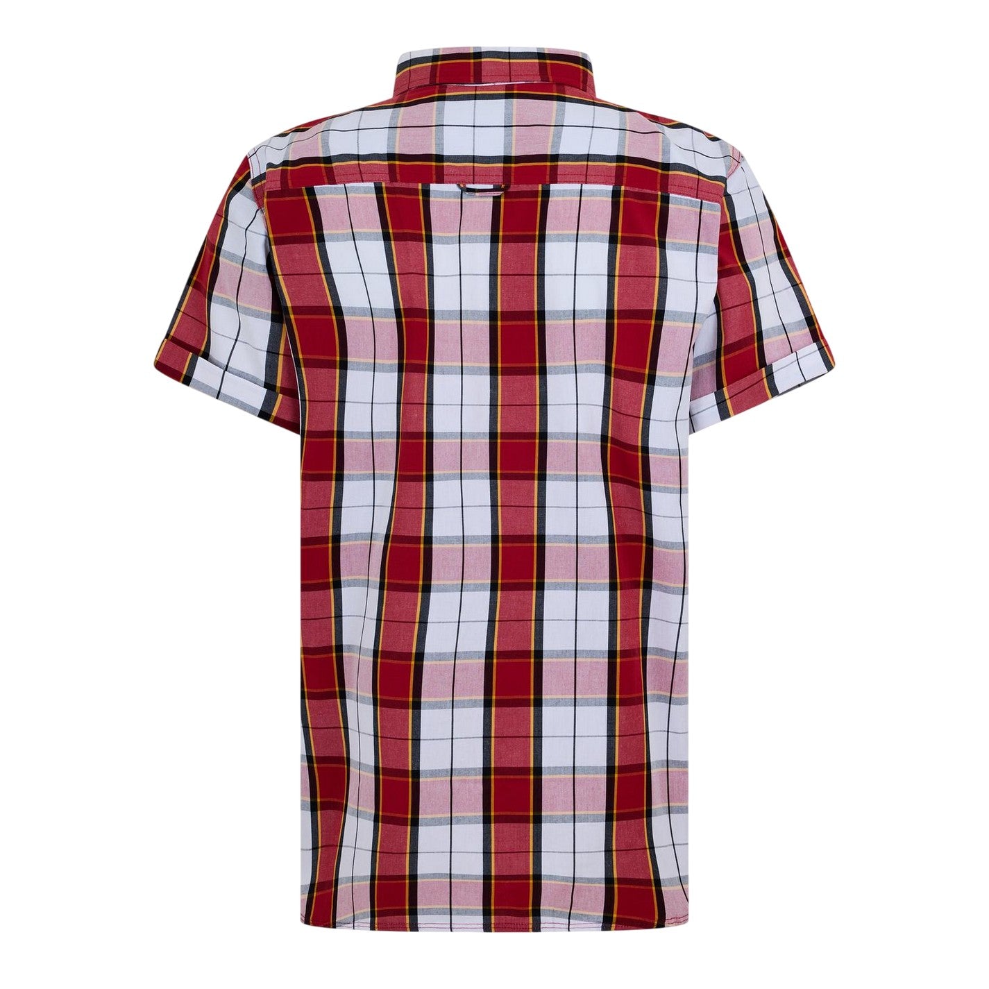 White-Red - Back - Bench Mens Checkered Short-Sleeved Shirt