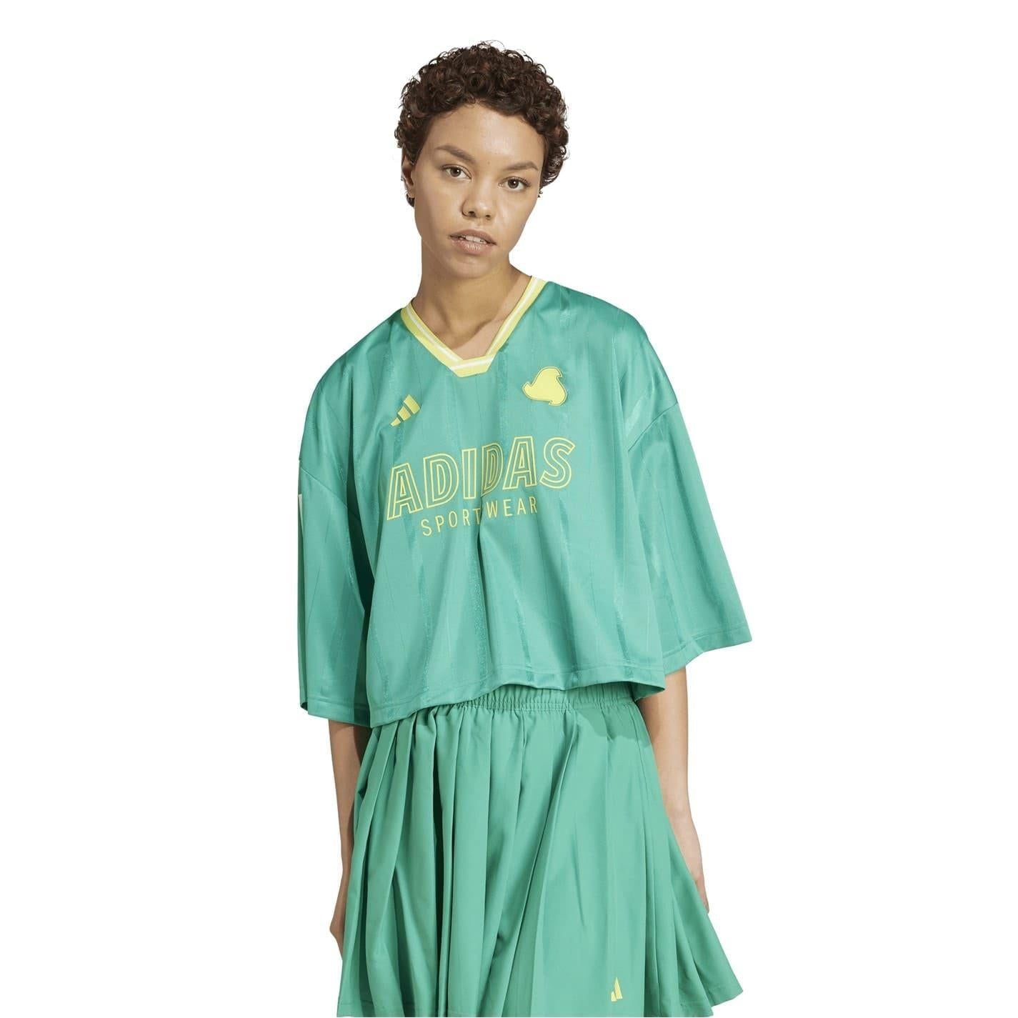 Green-Black - Pack Shot - Adidas Womens-Ladies Tiro Oversized Jersey