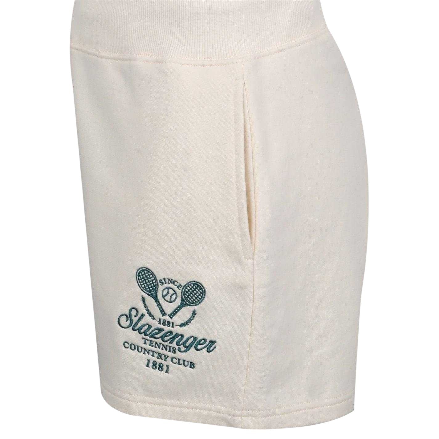 White - Side - Slazenger Womens-Ladies Elasticated Waist Tennis Shorts