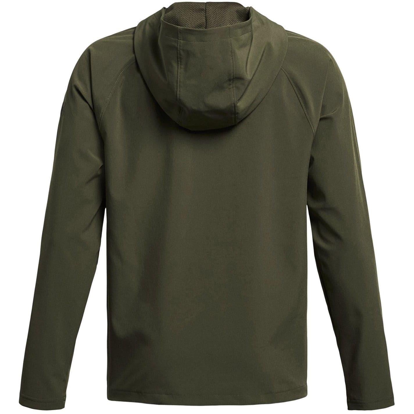 Green - Back - Under Armour Childrens-Kids Hooded Fleece Jacket