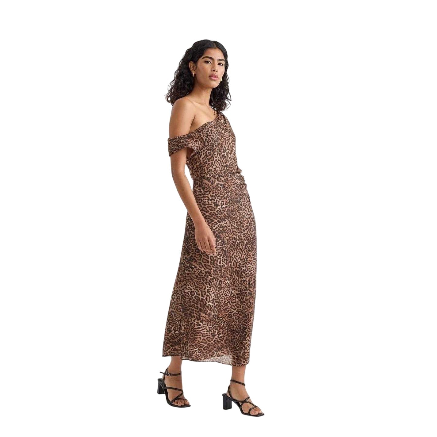 Leopard - Lifestyle - Nobody´s Child Womens-Ladies Skylar One Shoulder Midi Dress
