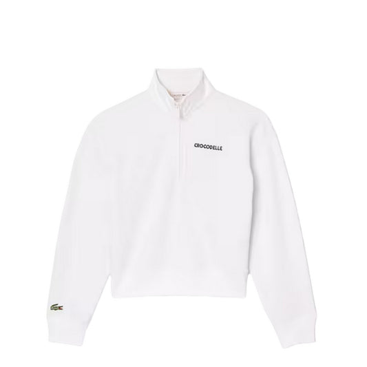 White - Front - Lacoste Womens-Ladies Jeu Set Et Match Sweatshirt