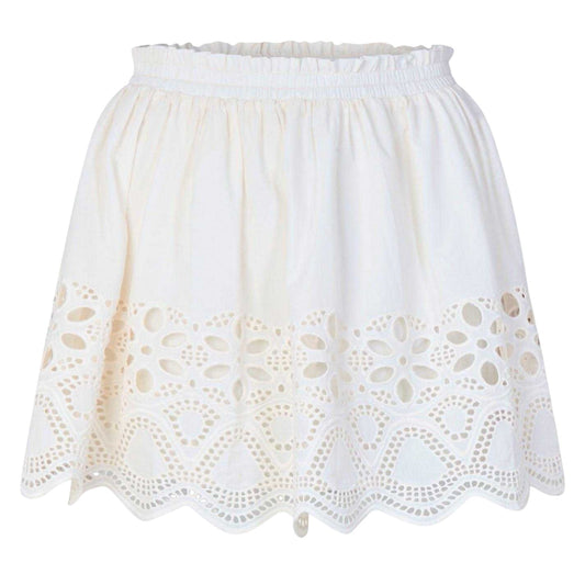Gardenia - Front - Edited Womens-Ladies Quella Broderie Mini Skirt