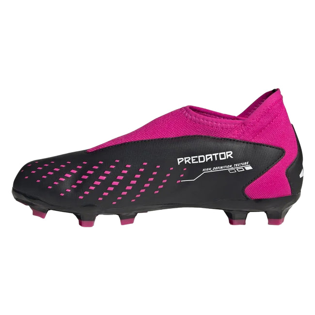 Black - Side - Adidas Childrens-Kids Predator Accuracy 3 Firm Ground Boots
