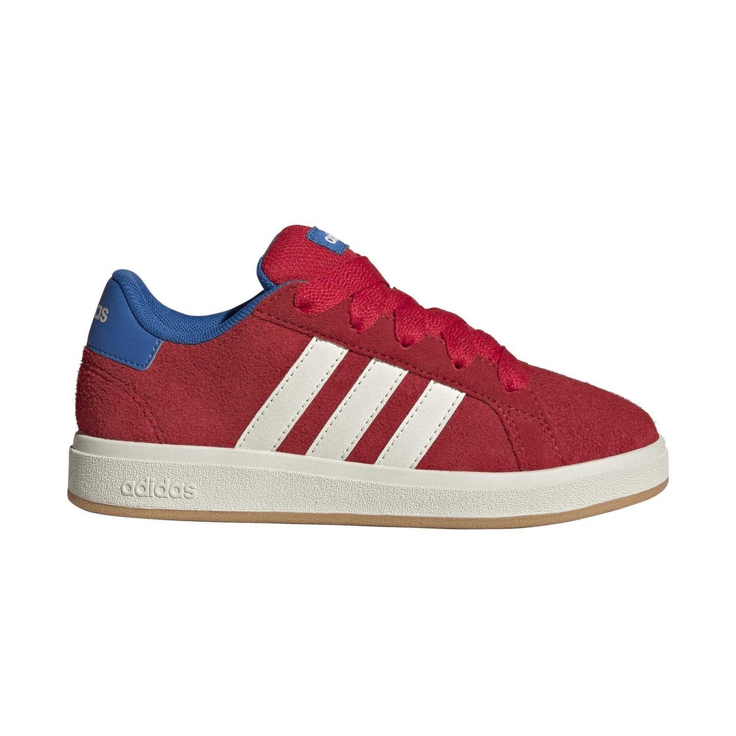 Red - Lifestyle - Adidas Childrens-Kids Grand Court 00s Suede Flat Trainers