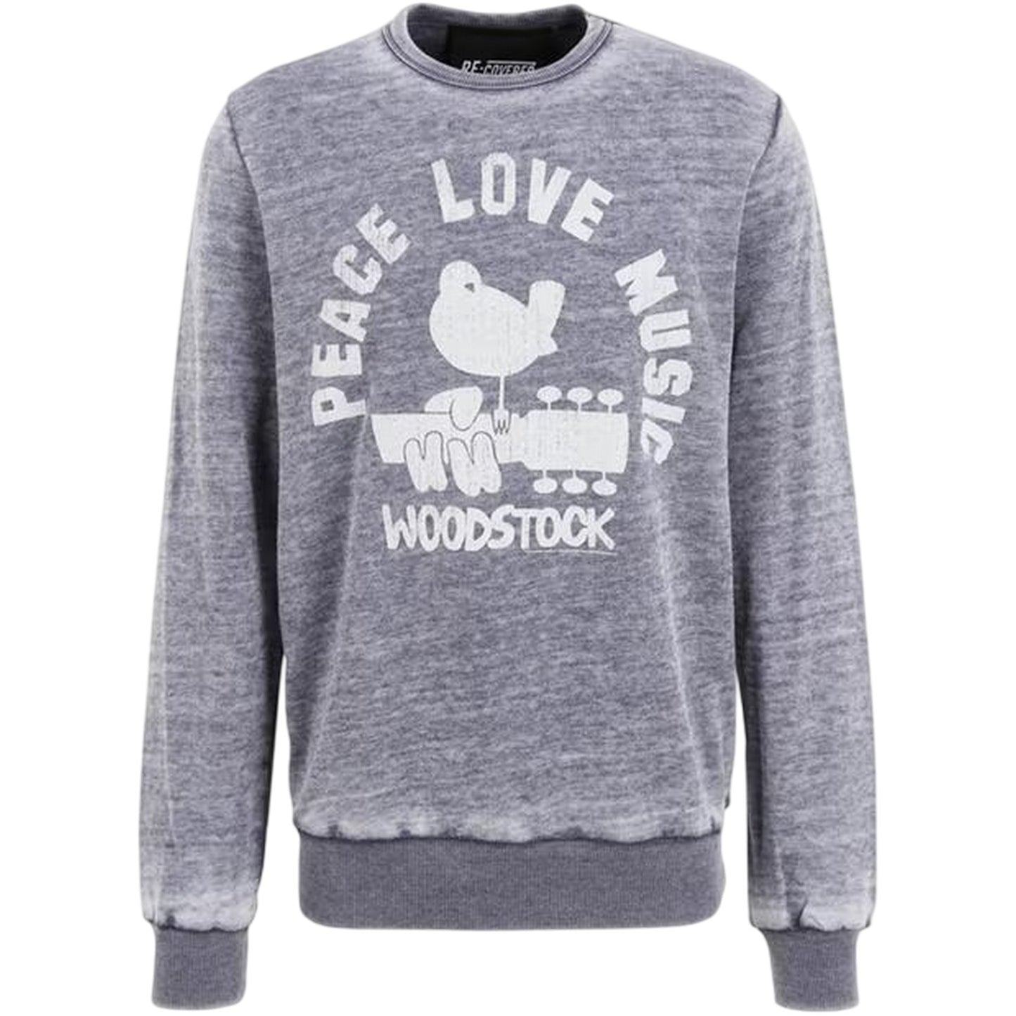 Grey - Side - Woodstock Mens Peace - Love - Music Crew Neck Regular Sweatshirt