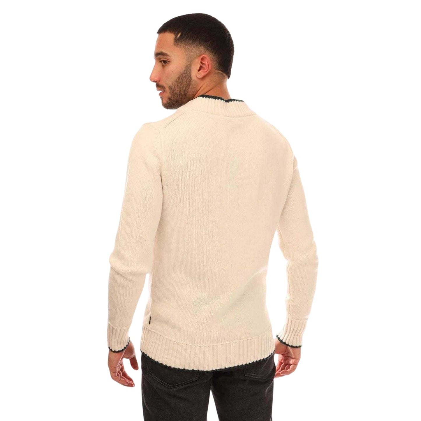 White - Back - Boss Mens Marzio Virgin Wool Sweater Top