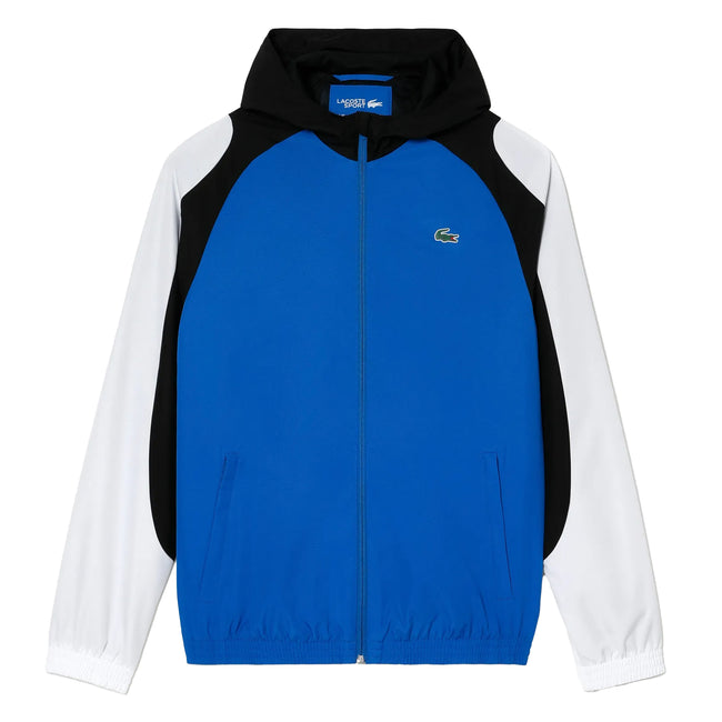 White-Blue-Black - Front - Lacoste Mens Sport Colour Block Tennis Jacket