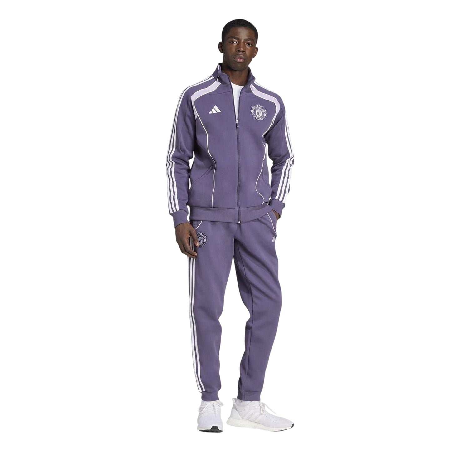 Purple - Lifestyle - Adidas Mens Manchester United FC Double Knit Tracksuit Bottoms