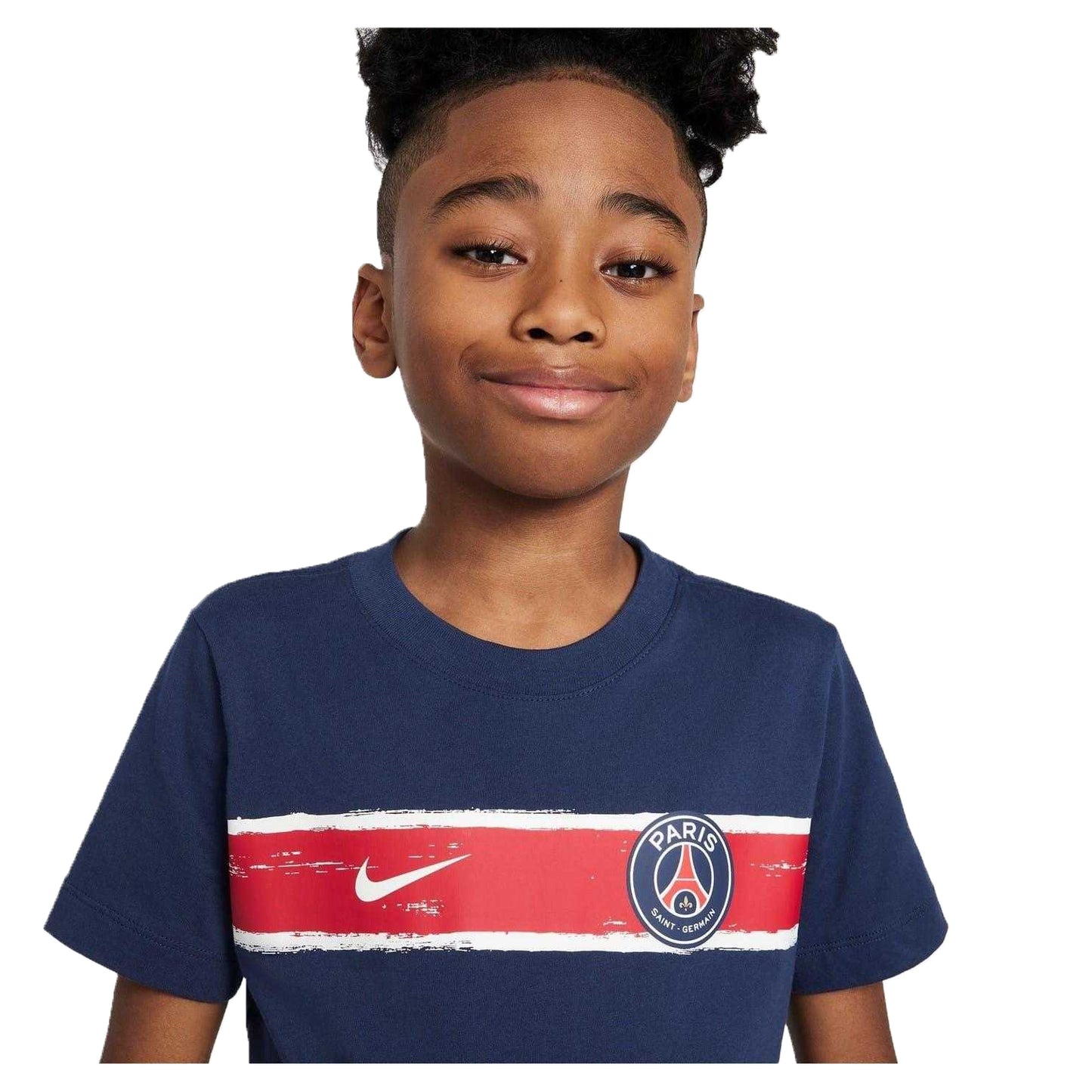 Midnight Navy - Side - Nike Childrens-Kids Heritage Paris Saint Germain FC T-Shirt