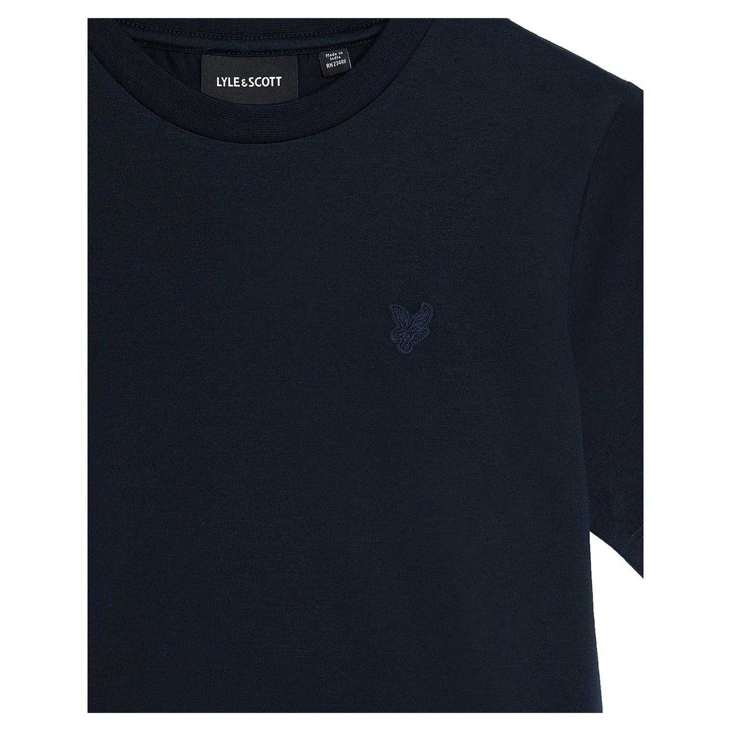 Dark Navy - Side - Lyle & Scott Childrens-Kids Tonal Embroidered T-Shirt