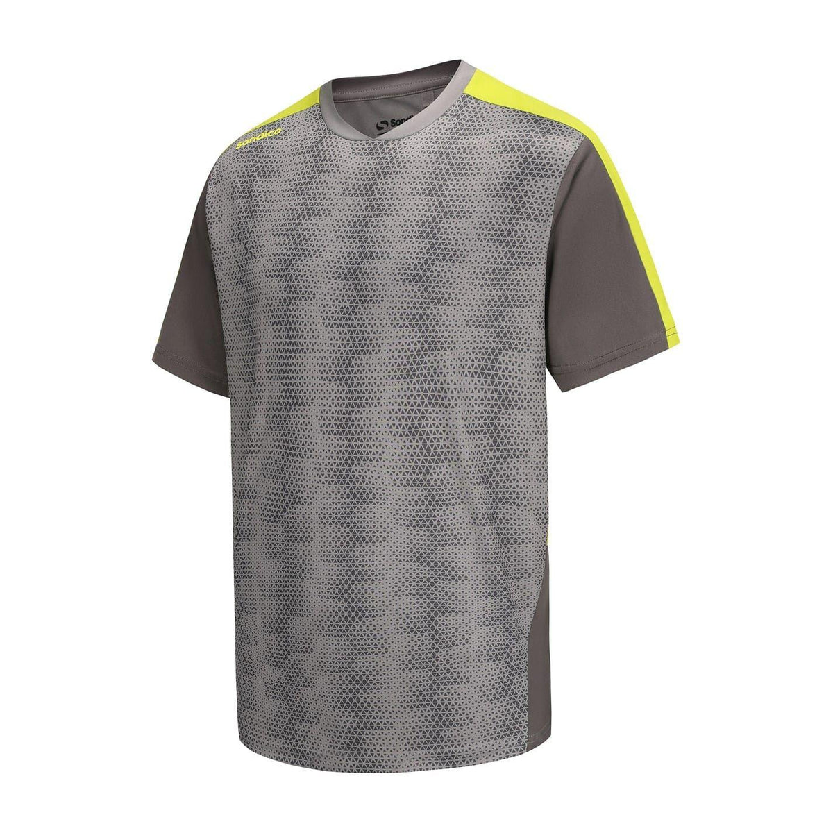 Grey-Green - Side - Sondico Mens Blaze Regular Football T-Shirt