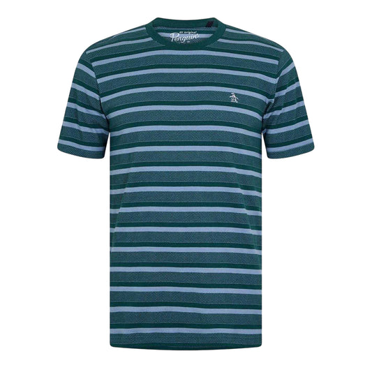 June Bug - Front - Original Penguin Mens Striped Crew Neck T-Shirt