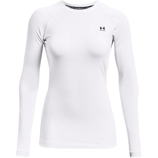 White - Front - Under Armour Womens-Ladies Slim Competition Shirt