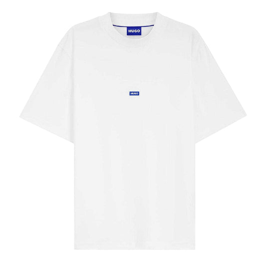 White - Front - Hugo Mens Nieros Logo Regular Short-Sleeved T-Shirt