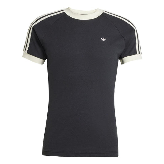 Black - Front - Adidas Mens Cali 3 Stripes T-Shirt