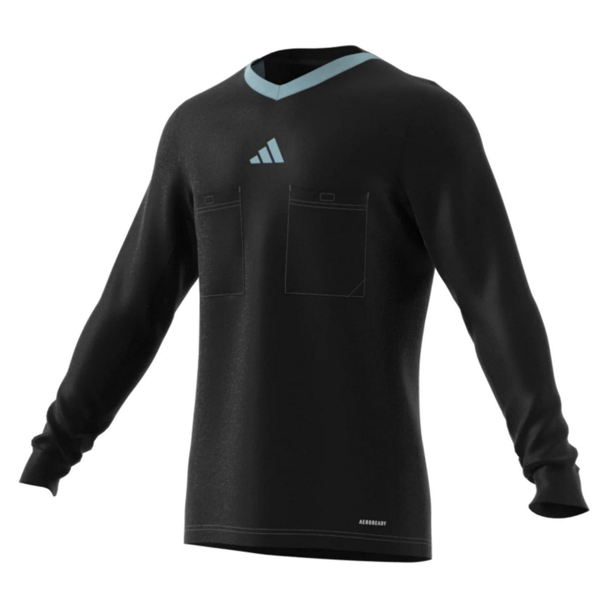 Black - Side - Adidas Womens-Ladies 22 Long-Sleeved Referee Jersey