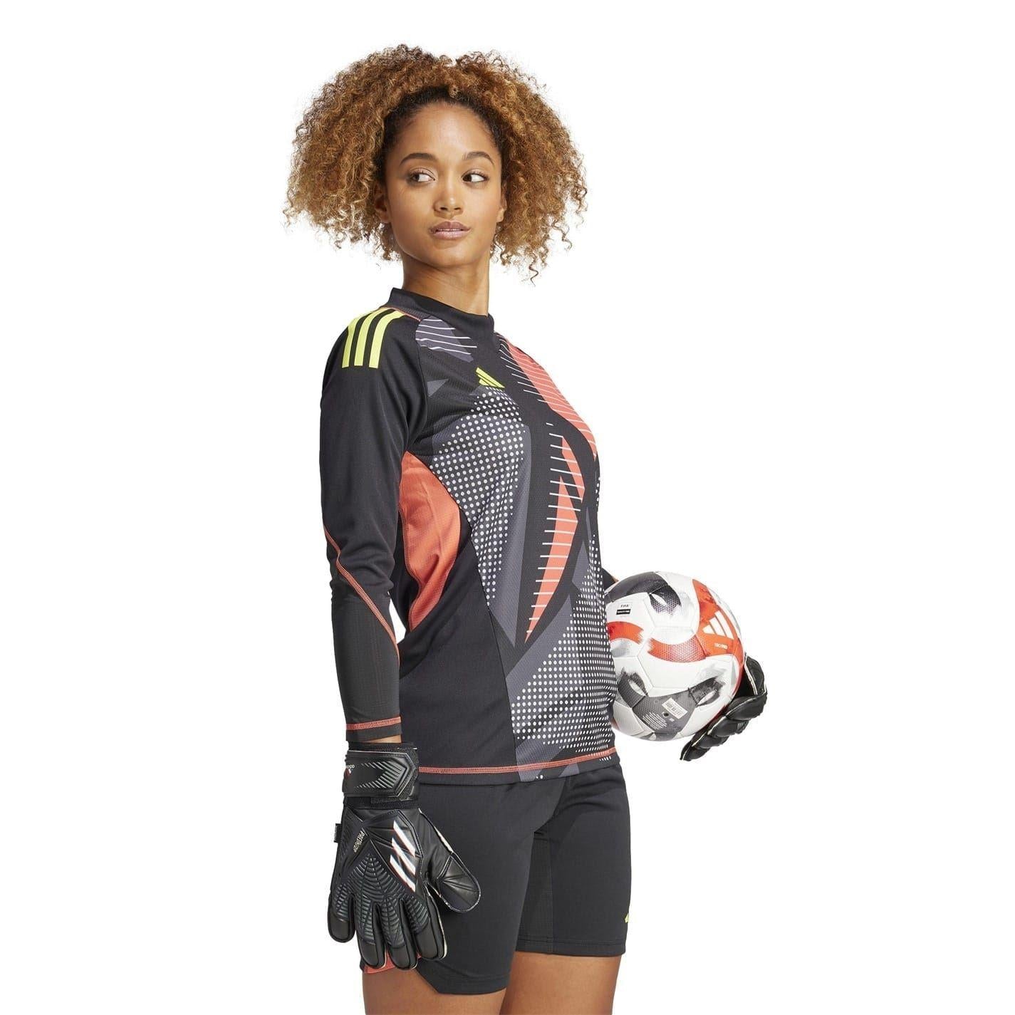 Black - Pack Shot - Adidas Womens-Ladies Tiro 24 Long-Sleeved Competition Goalkeeper Jersey