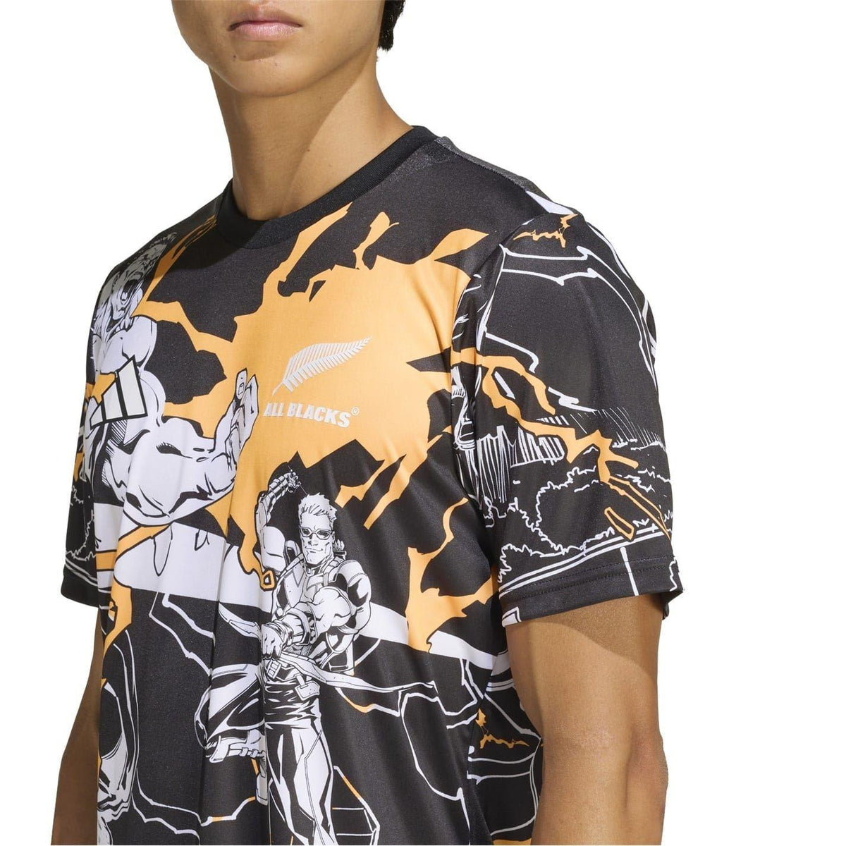 Black - Pack Shot - Adidas Unisex Adult All Black Marvel T-Shirt