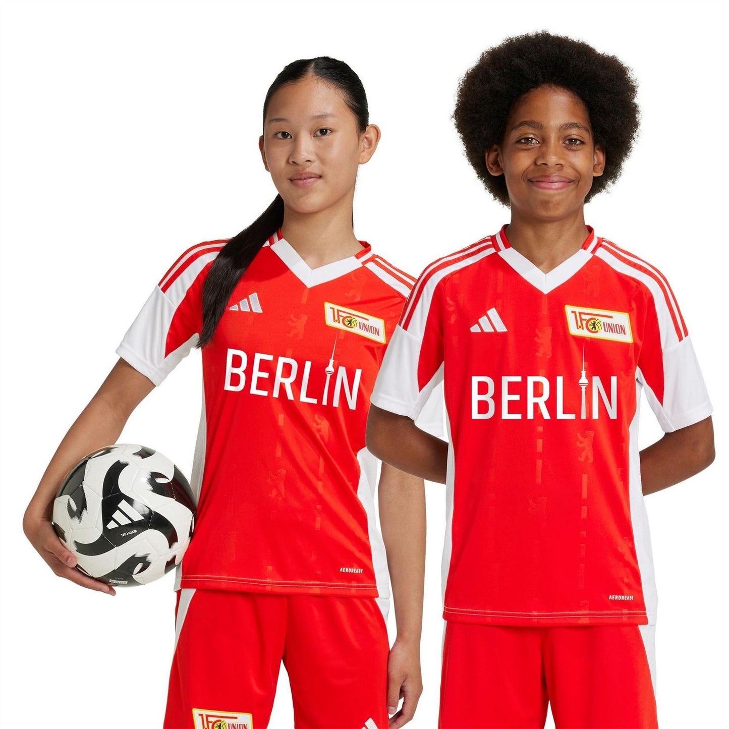 Vivid Red - Pack Shot - Adidas Boys 2025-2026 FC Union Berlin Home Shirt