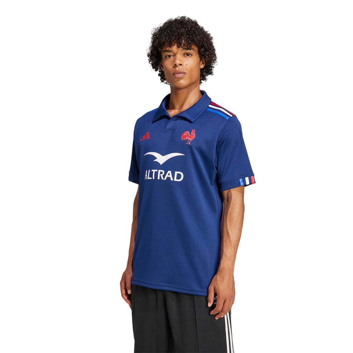 Dark Blue - Side - Adidas Mens France FFR Home Jersey