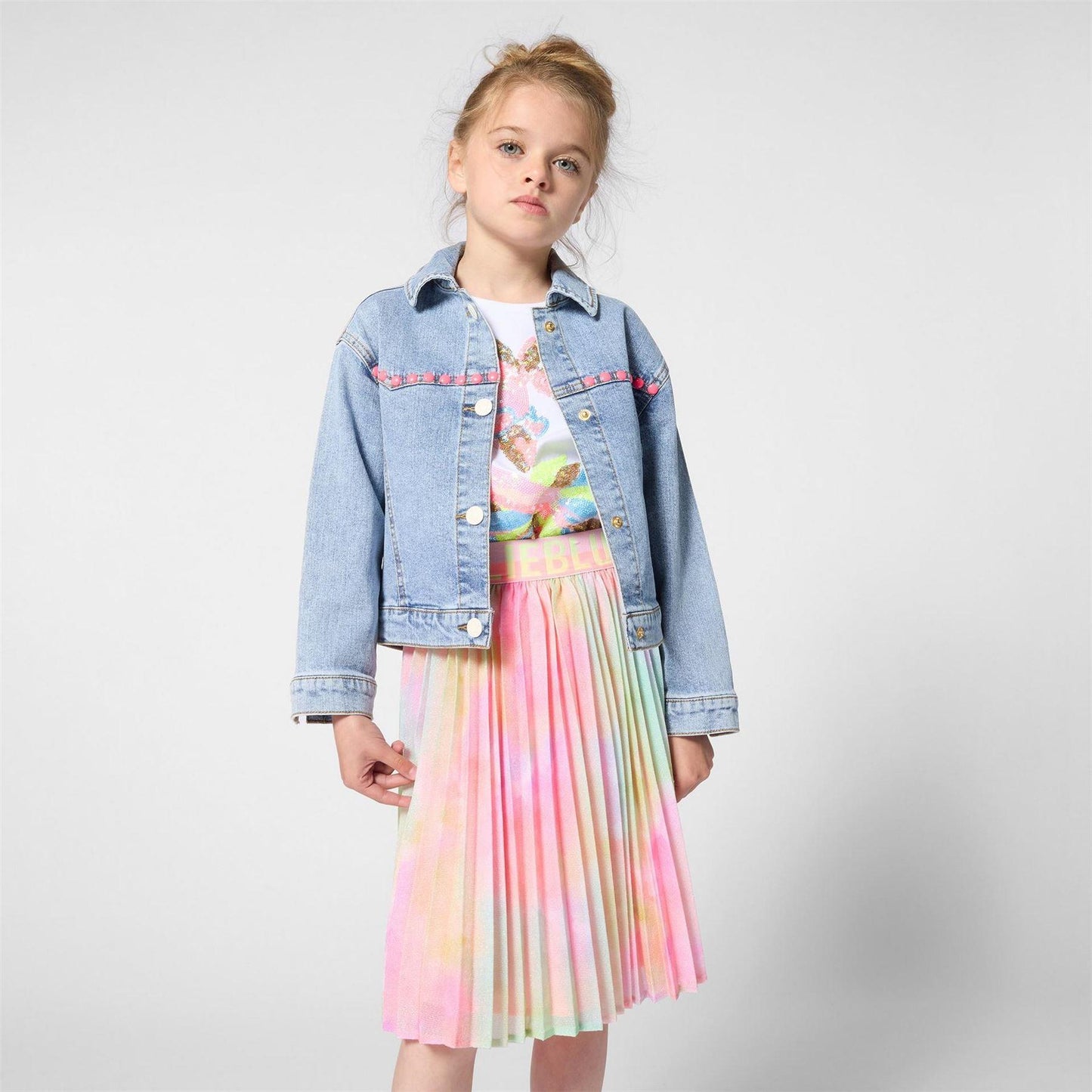 White - Lifestyle - Billieblush Girls Flamingo T-Shirt